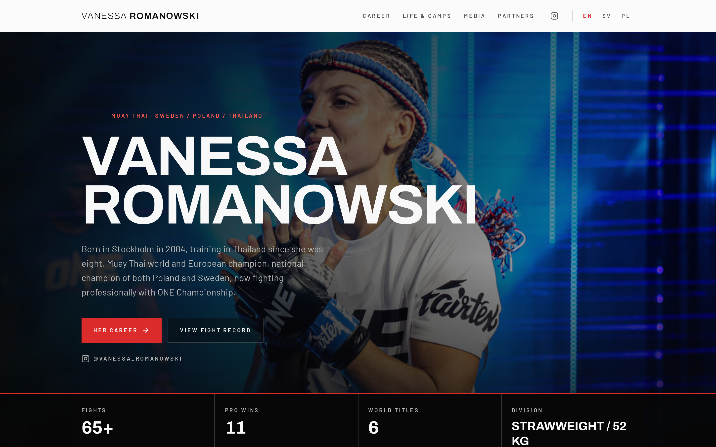 Vanessa Romanowski — hemsida byggd av Techtailor