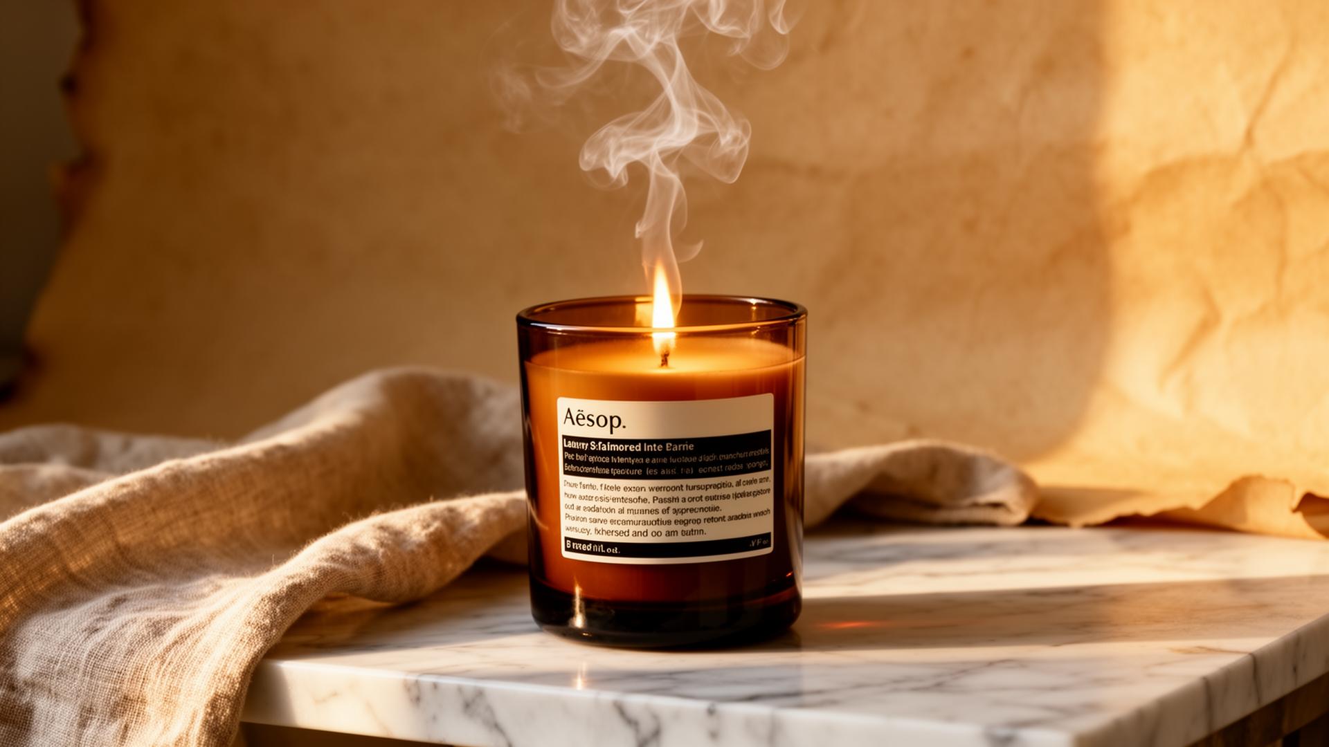 Lit candle with smoke